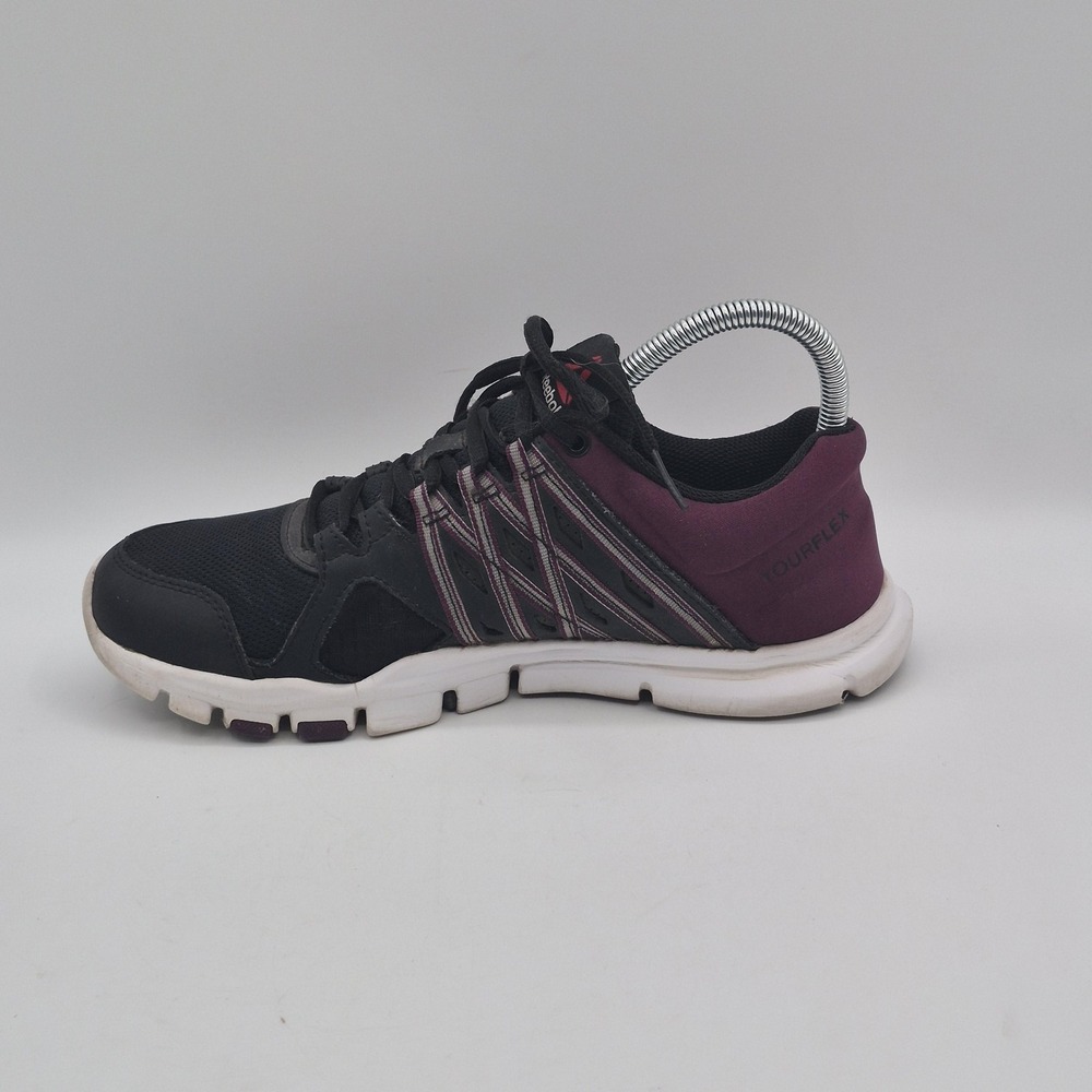 Reebok YourFlex Shoes Womens Size 8 Black Purple Mesh Athletic Training Sneakers - Picture 5 of 13